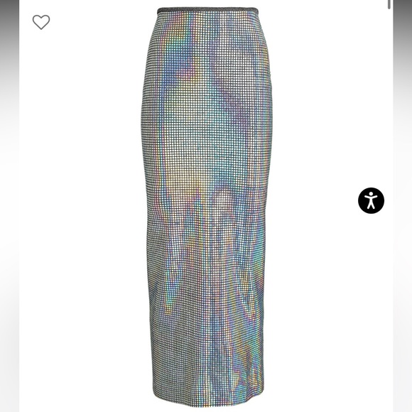 NWT MANNING CARTELL Platinum Queen Iridescent Embellished Midi Skirt - Picture 1 of 6